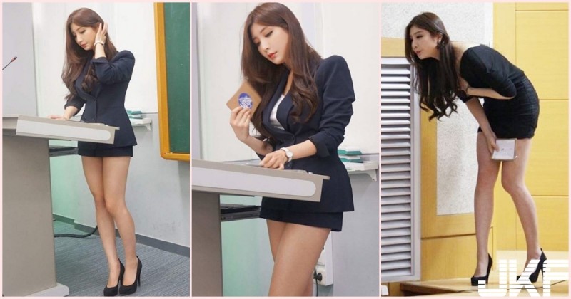 上課了啦！F罩杯「長腿美乳老師」乳量太兇猛！課堂放送「養眼福利」同學們好幸福…