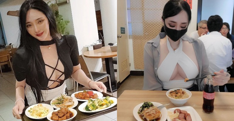 這服務生會不會太辣？最巨護理師「黃靜」彎腰端菜差點掉出來
