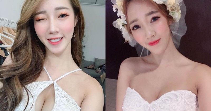 正妹「Clara克啦啦」新娘造型美翻，迷人白皙曲線「氣質滿分」！