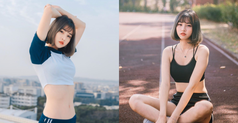 追起來！清甜系正妹「啾啾」勻稱美體激發男粉運動魂，緊緻腰間向上展延真辣眼！